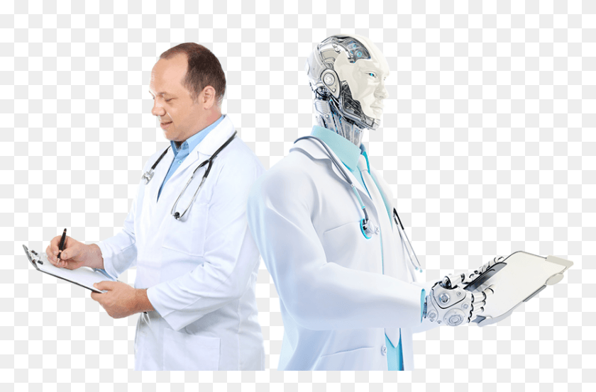 833x527 Doctor And Robot Official, Clothing, Apparel, Lab Coat HD PNG Download