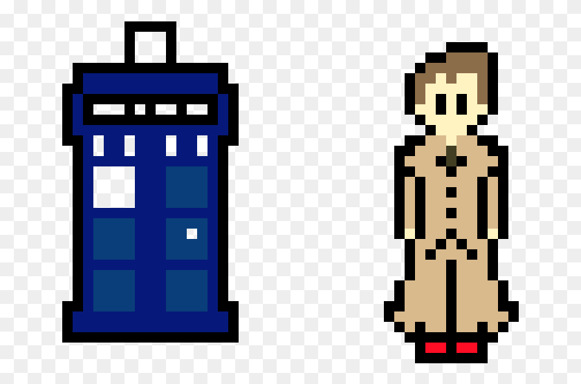 661x496 Doctor And The Tardis Illustration, Super Mario, Minecraft, Pac Man HD PNG Download