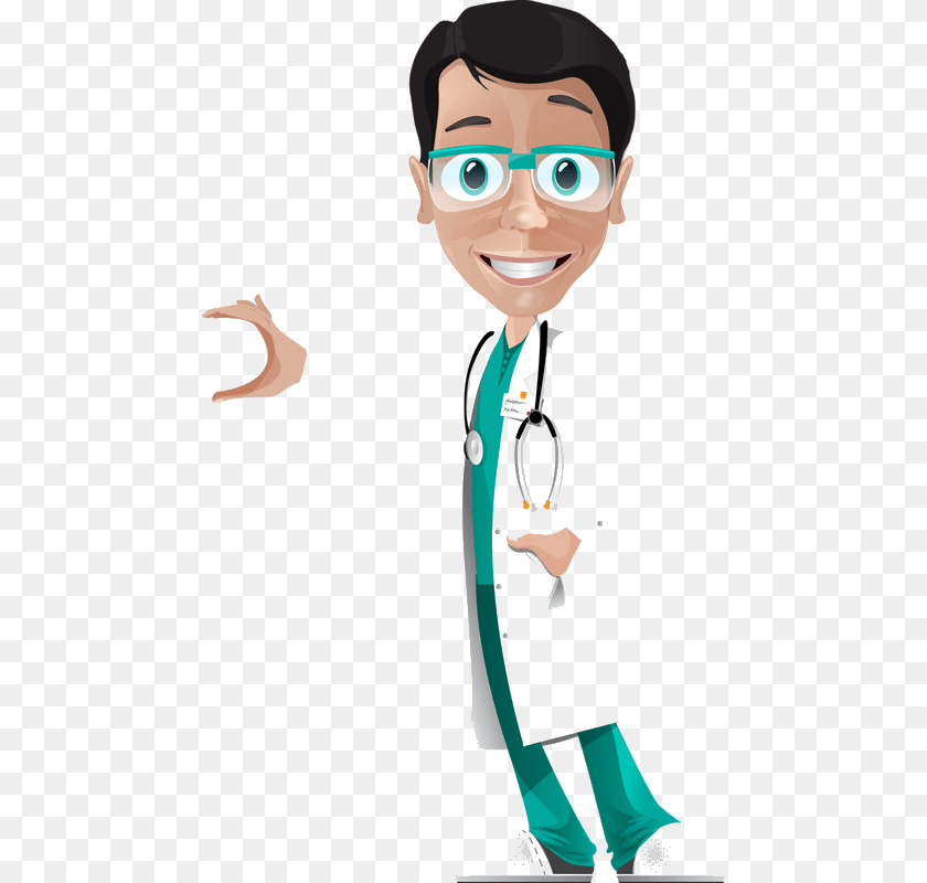475x800 Doctor Cartoon Vector Psd And Clipart With Cartoon Doctor Hd, Accessories, Tie, Formal Wear, Coat Sticker PNG