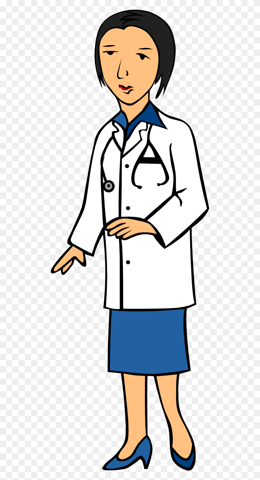 513x1486 Doctor Physician Woman Female Clip Art Free Clipart Doctor Cartoon Gif, Person, Human, Clothing HD PNG Download