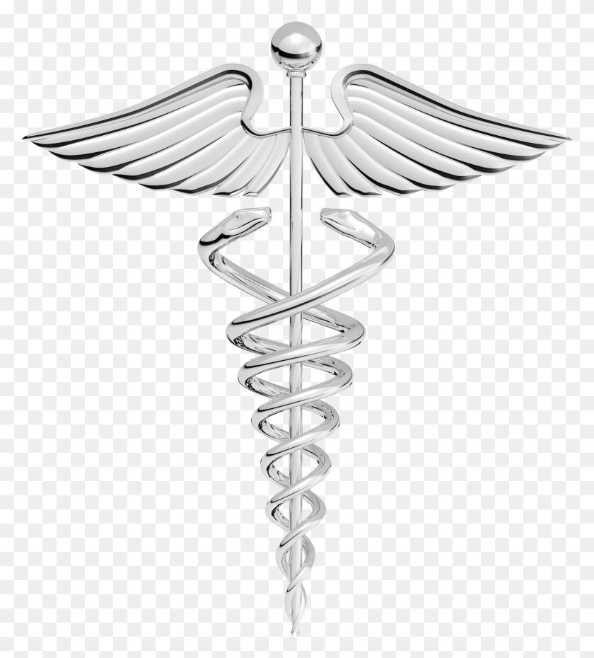 1655x1847 Descargar Png Símbolo Médico Caduceo Caduceo Símbolo Médico, Cruz, Emblema, Espiral Hd Png
