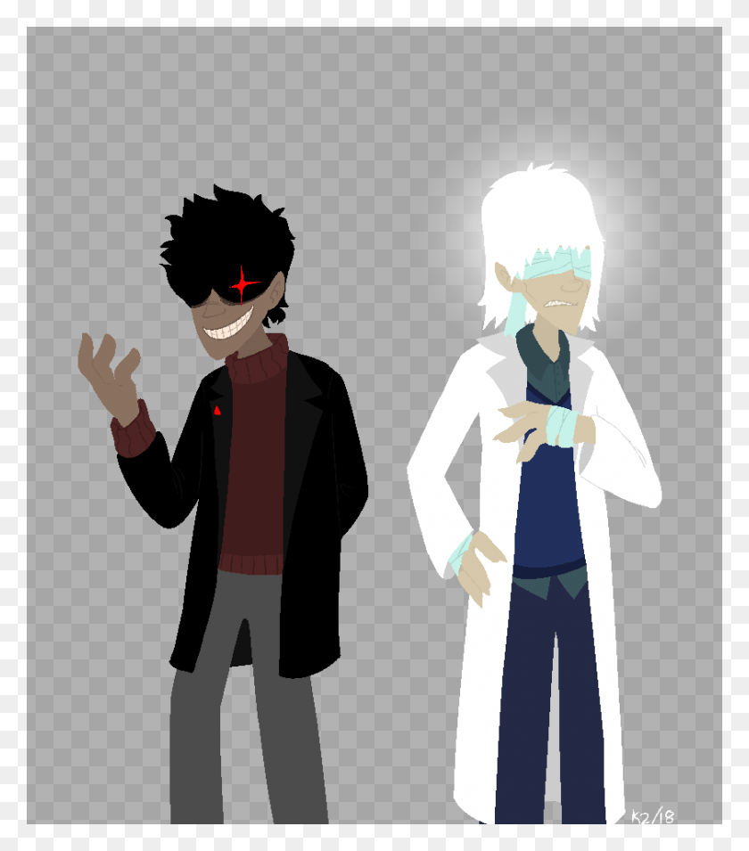 841x966 Doctor White And Mister Grey From Quiet And Anta Cartoon, Clothing, Apparel, Person HD PNG Download