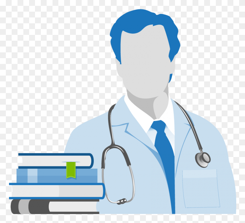 819x743 Doctorandbooks Doctor With Stethoscope Clipart, Clothing, Apparel, Lab Coat HD PNG Download