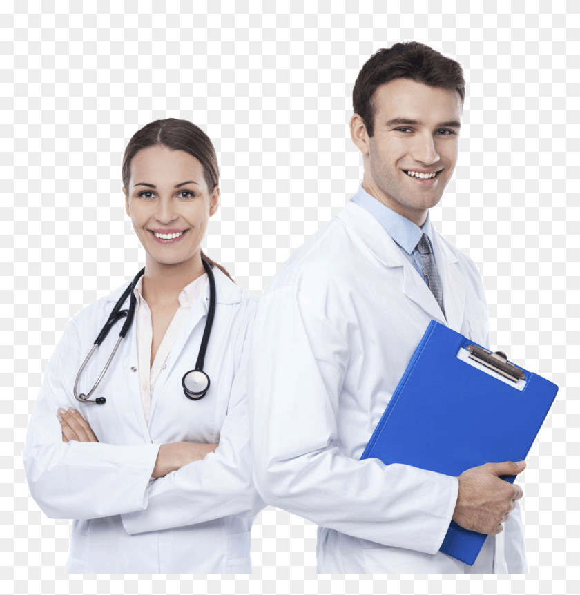 1297x1335 Doctors And Nurses Transparent Female And Male Doctor, Clothing, Apparel, Lab Coat HD PNG Download
