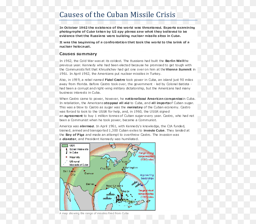 456x674 Docx Cuban Missile Crisis Map, Text, Paper HD PNG Download
