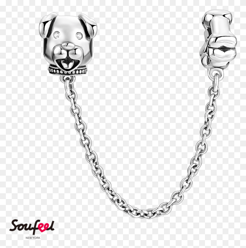 847x855 Dog And Bone Safety Chain 925 Sterling Silver Solitaire Pendant Tiffany, Bracelet, Jewelry, Accessories HD PNG Download