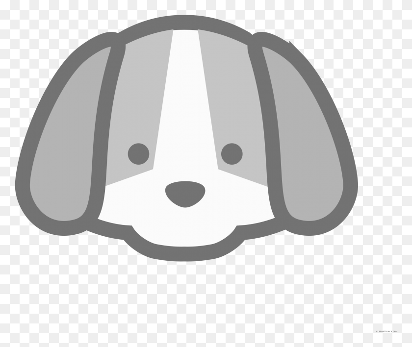 2251x1872 Dog Animal Free Black White Clipart Images Clipartblack Cute Dog Cartoon Face, Cushion, Pillow HD PNG Download