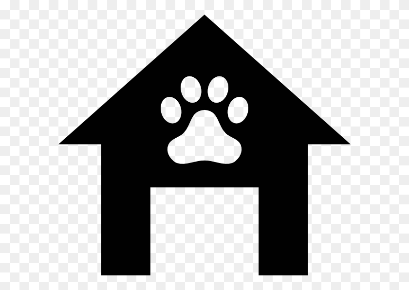 600x536 Dog House Clip Art Black And White Dog House Clip Art, Stencil, Cross, Symbol HD PNG Download