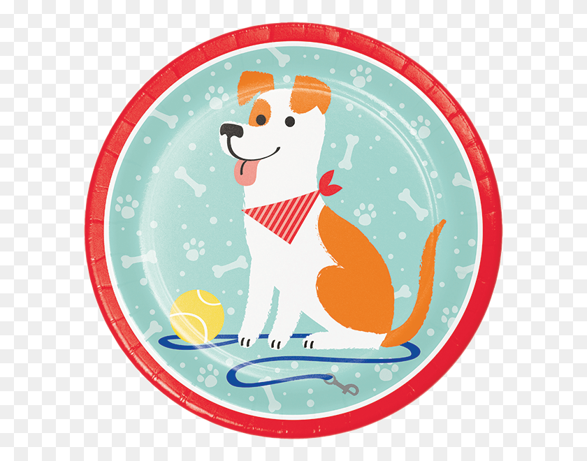 600x600 Dog Party Dinner Plates Puppy Party Plates Uk, Label, Text, Mammal HD PNG Download