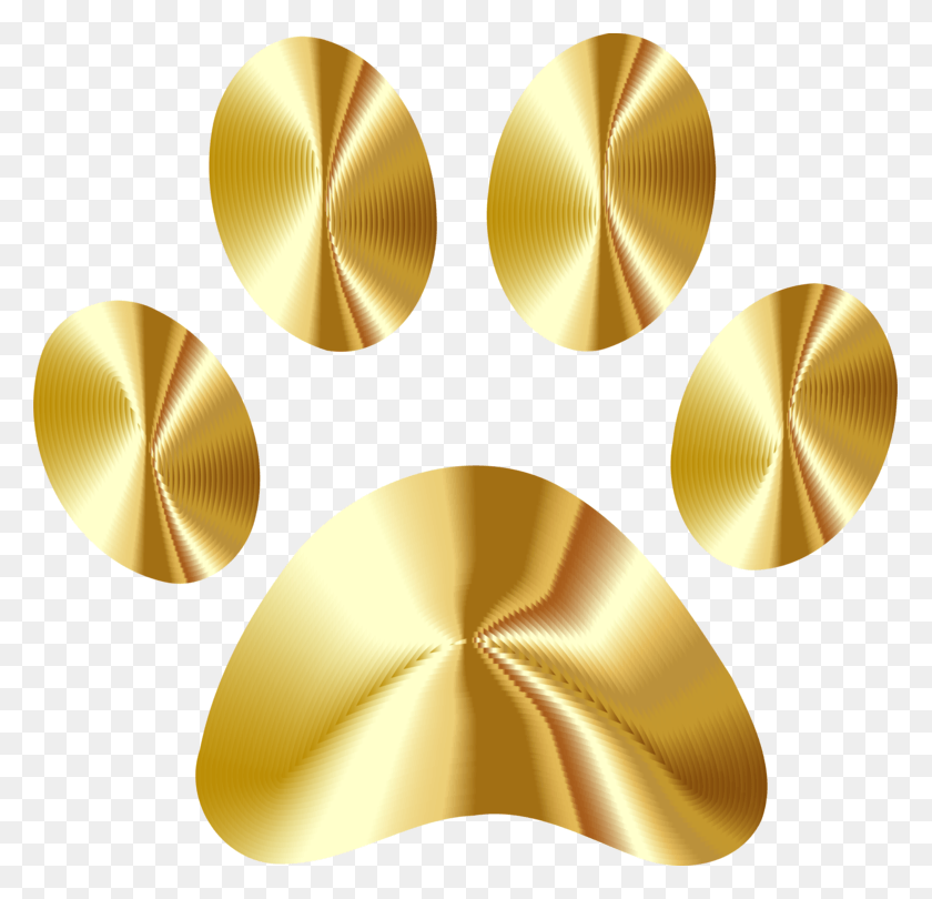 779x750 Dog Paw 01504 Foot Gold Transparent Gold Dog Paw Print, Lamp, Aluminium, Gold Medal HD PNG Download