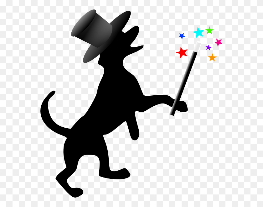 582x600 Dog Silhouette With Hat Wand Clip Art, Person, Human HD PNG Download