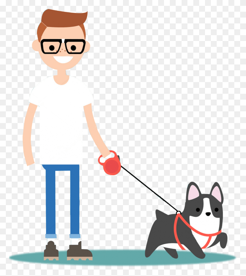 1006x1138 Dog Walker Cartoon Dog Walking, Person, Human, People HD PNG Download