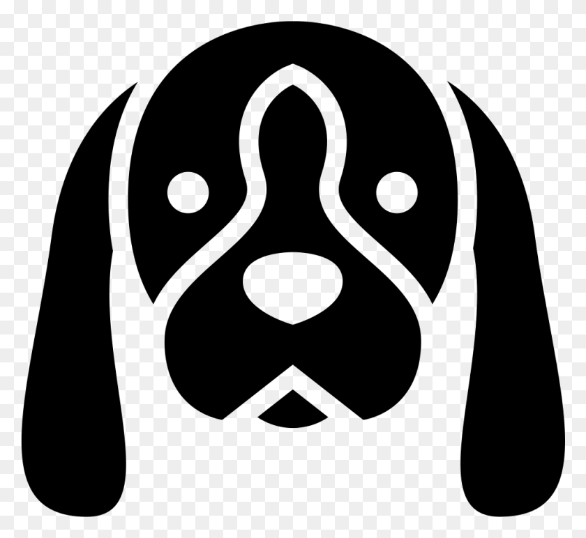 981x896 Dog With Floppy Ears Comments Floppy Dog Ears Silhouette, Stencil, Label, Text HD PNG Download