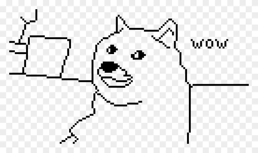 1024x576 Doge Wow Pixel Art Black And White, Gray, World Of Warcraft HD PNG Download