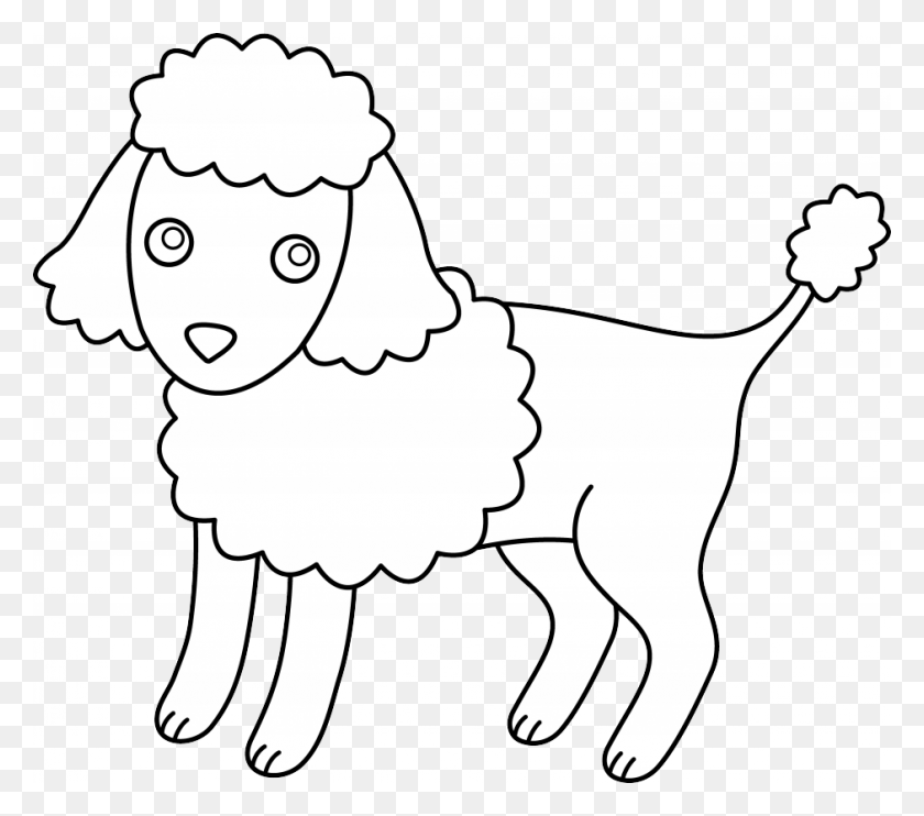 940x823 Doggie Coloring Pages Cute Colorable Poodle Free Clip Clip Art, Animal, Poultry, Fowl HD PNG Download