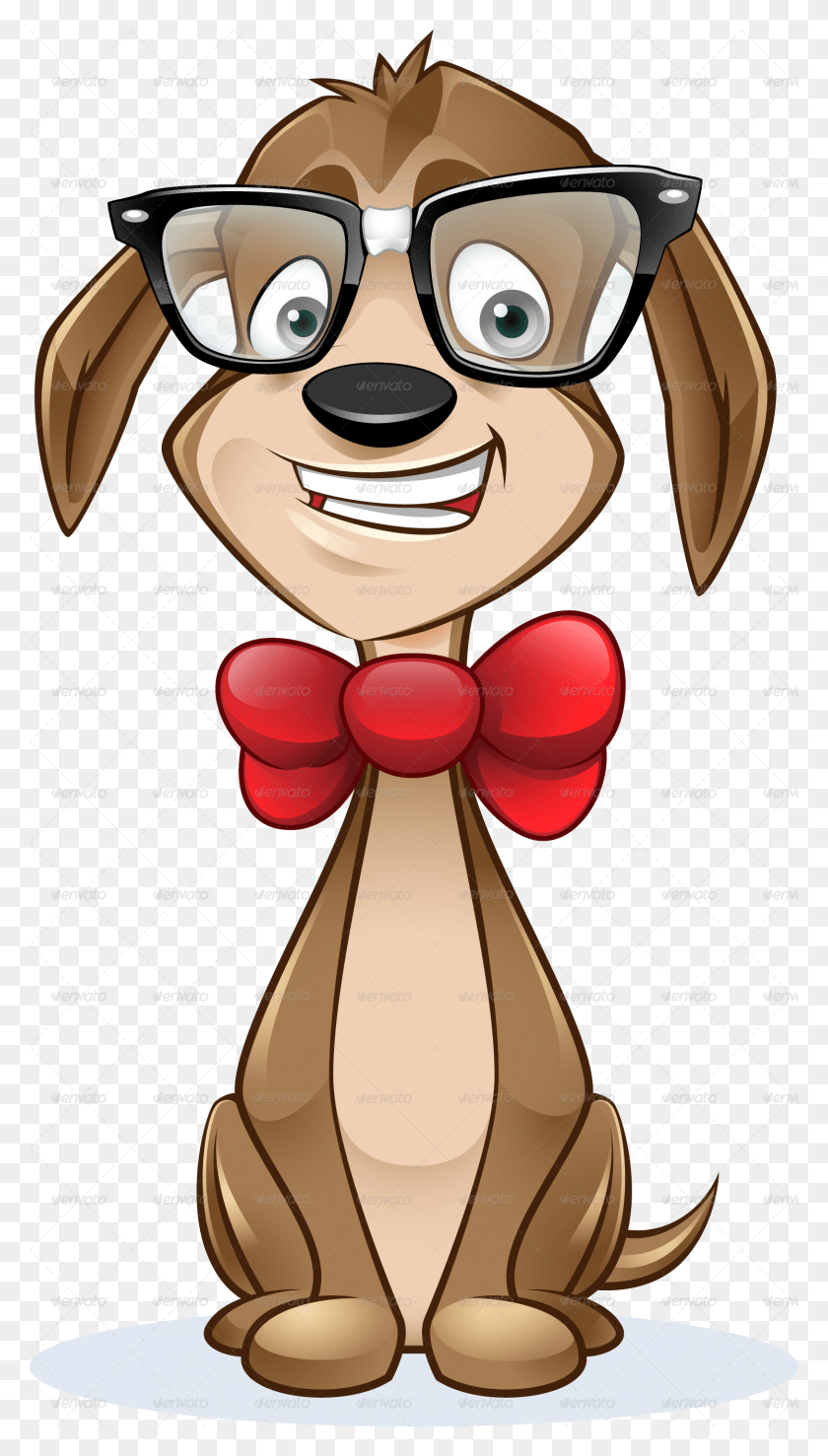 1497x2721 Dogs Cartoon Cute Nerdy Animal Clipart, Rattle, Tie, Accessories HD PNG Download