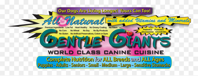 1365x459 Dogs Eating Gentle Giants Are Living Into Their Late Gentle Giants Dog Food Logo, Advertisement, Poster, Flyer HD PNG Download