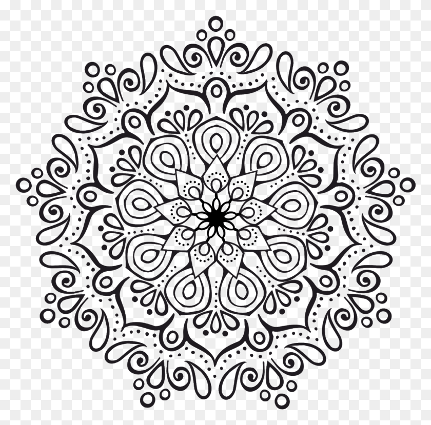 1169x1153 Doily Doodle Drawing Element Embroidey Ethnic Blumen Mandala Zum Ausmalen, Floral Design, Pattern, Graphics HD PNG Download