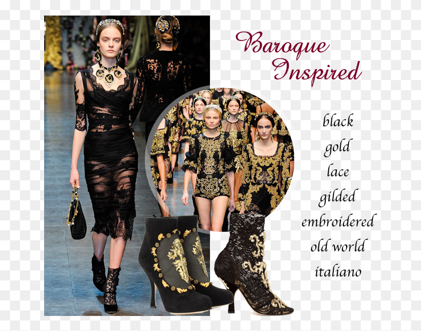 666x601 Dolce Amp Gabbana Baroque Inspired Style Baroque Dolce And Gabbana, Clothing, Apparel, Person HD PNG Download