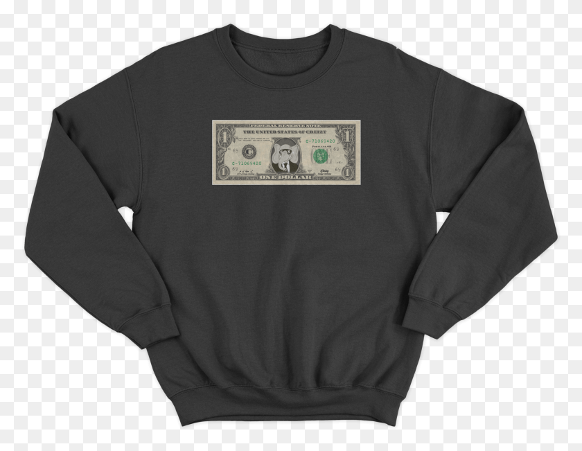 1987x1506 Dollar Bill Crewneck Replicant, Clothing, Apparel, Sweatshirt HD PNG Download