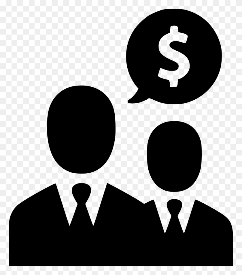 854x980 Dollar Businessmen Salesmen Income Negotiations Business Business Partner Icon, Stencil, Crowd HD PNG Download