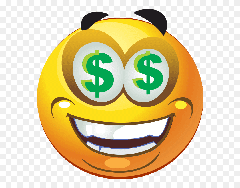 584x601 Dollar Eyes Smiley Smiley Emoticon, Number, Symbol, Text HD PNG Download