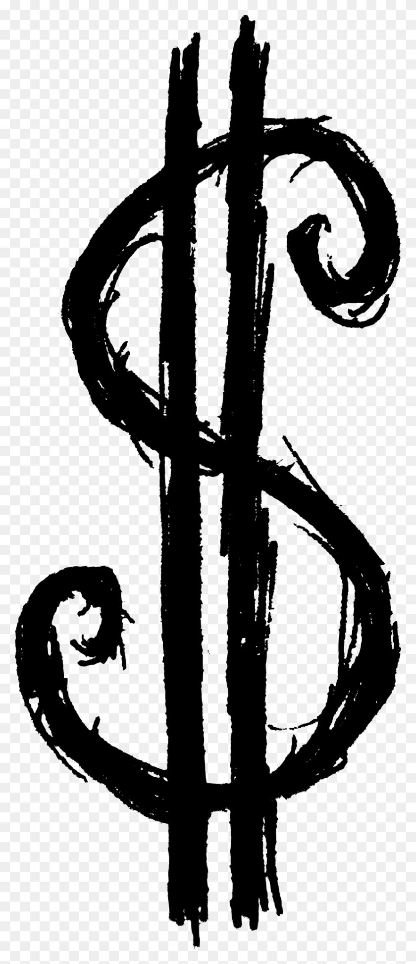 827x2000 Символы Знака Доллара Прозрачные Изображения Нарисованный Рукой Знак Доллара, Трафарет, Текст Png Скачать