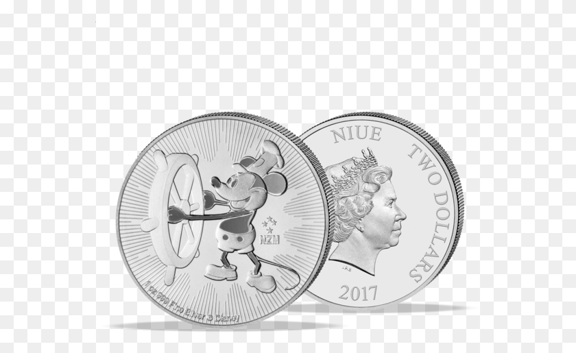 564x455 Dollar Steamboat Willie 1 Unze Silber Gold Coin, Money, Person, Human HD PNG Download