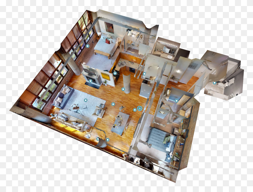 1630x1211 Descargar Png Modelo De Casa De Muñecas Con Cámara 3D Matterport39S Para Plano De Planta Real, Plano De Planta, Diagrama Hd Png