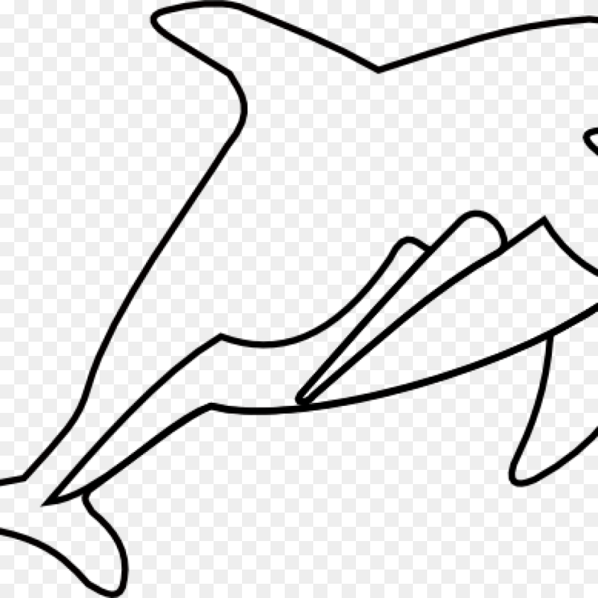 1024x1024 Dolphin Clipart Black And White Cute Dolphin Drawing Dolphin Drawing Outline, Silhouette, Animal, Sea Life, Mammal PNG