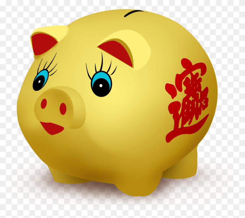 885x780 Domestic Pig Saving Golden Transprent Gold Pig, Piggy Bank, Toy HD PNG Download