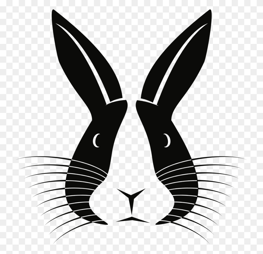 741x750 Домашний Кролик Заяц Европейский Кролик Силуэт Лицо Кролика Вектор, Млекопитающее, Животное, Грызун Png Скачать