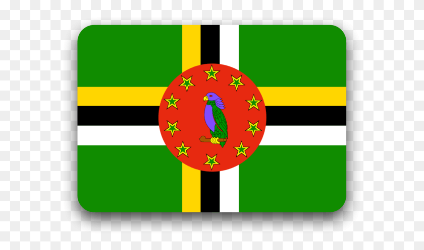 597x437 Bandera De Dominica, Bandera De Las Indias Occidentales De Dominica, Símbolo, Pájaro, Animal Hd Png