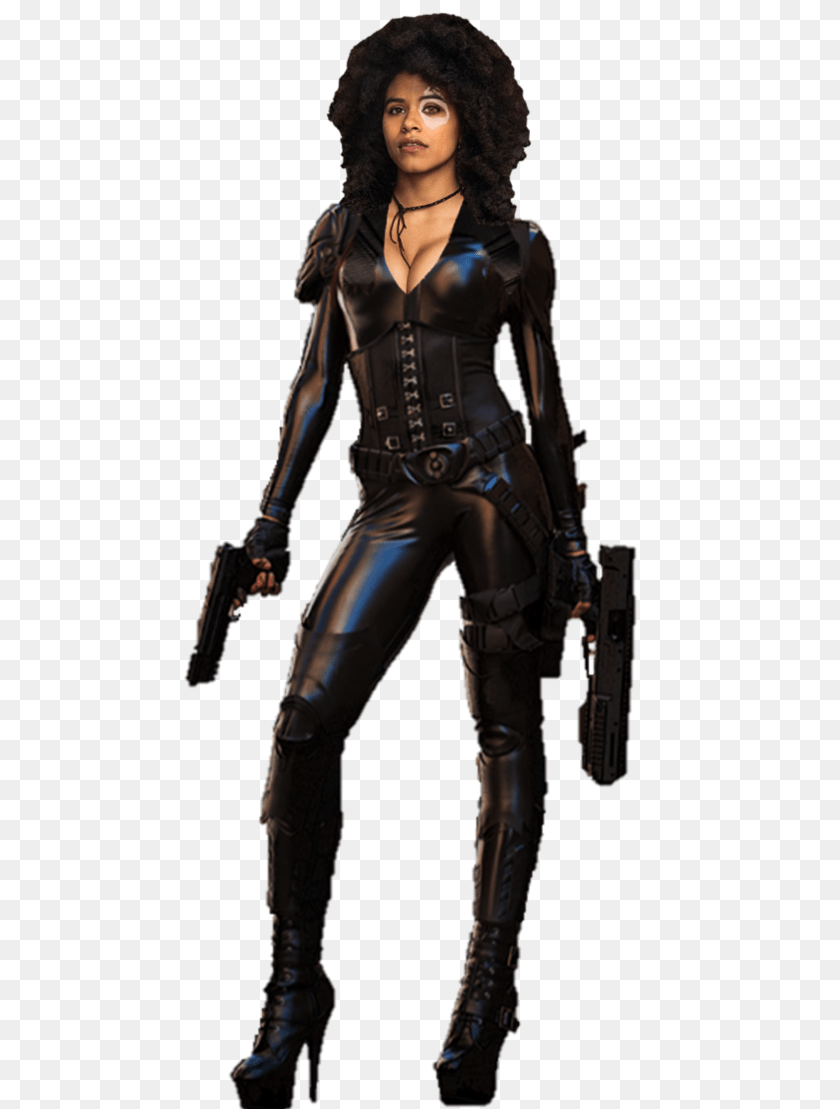 600x1109 Domino Deadpool Deadpool Deadpool Marvel, Adult, Weapon, Person, Handgun PNG