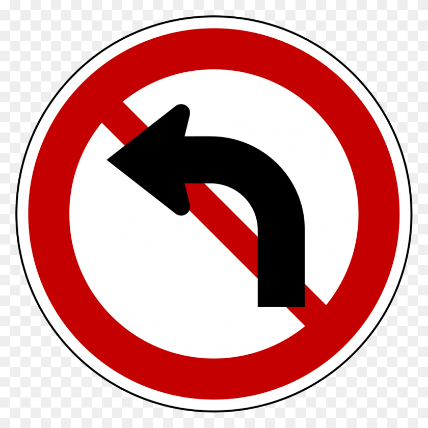 1024x1024 Don T Turn Left, Symbol, Road Sign, Sign HD PNG Download