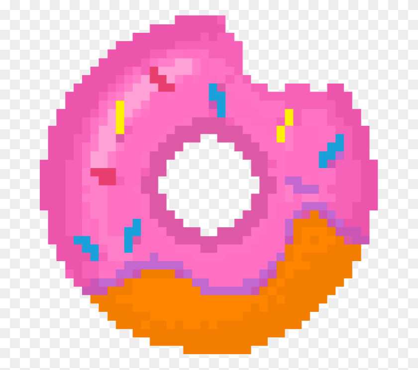 682x684 Dona Girl Pixelart Amor Lealtad Better Linda Pixel Donut Transparent, Pastry, Dessert, Food HD PNG Download
