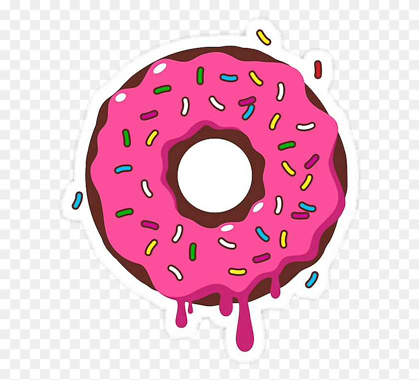 610x702 Dona Rosa Chispas Colores Comida Food Pink Colors Donut, Pastry, Dessert, Sweets HD PNG Download