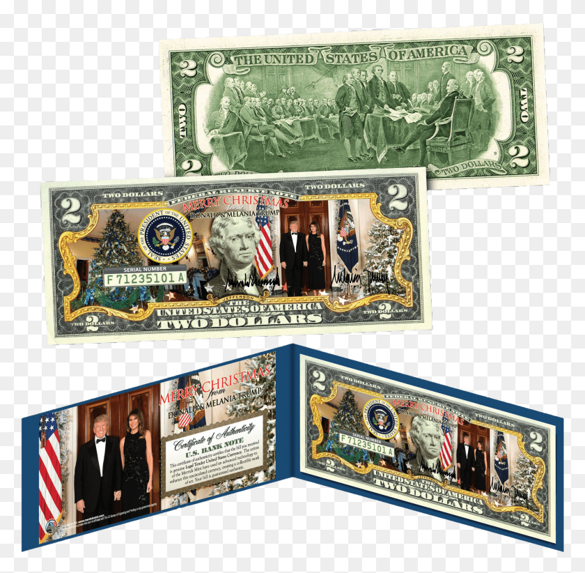 1929x1885 Donald Amp Melania Trump Christmas 2 Bill, Person, Human, Money HD PNG Download