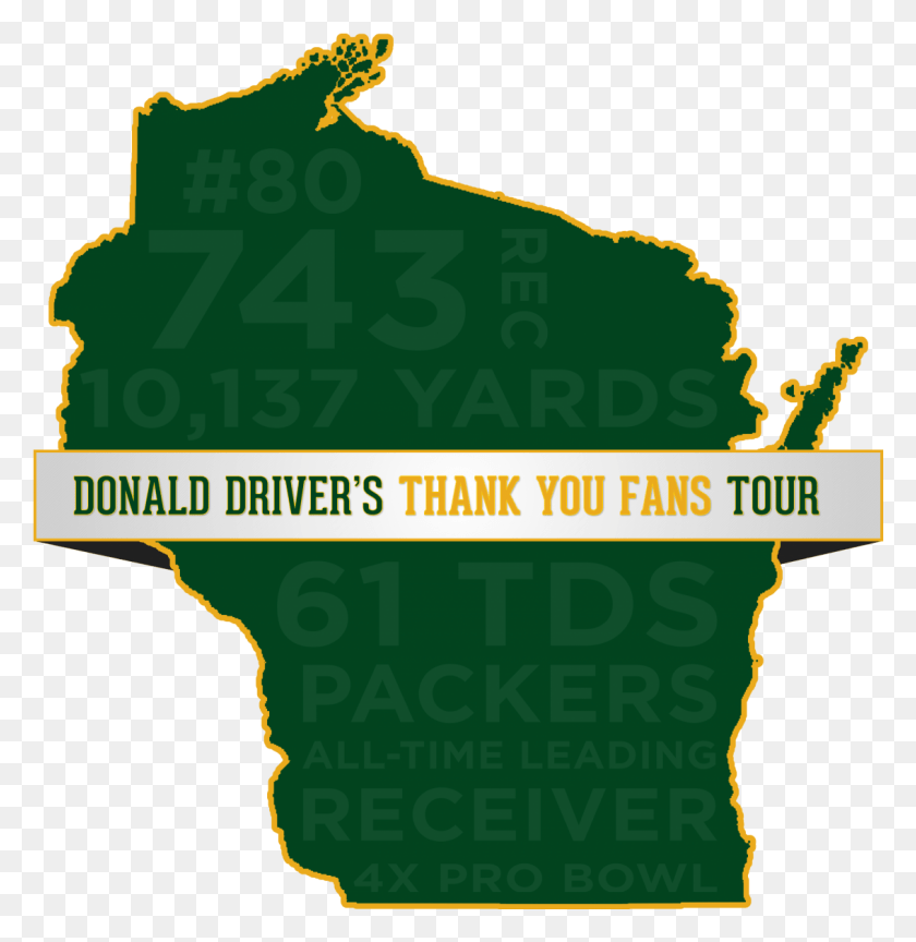 1132x1167 Donald Driver39s Thank You Fans Tour Announced Wisconsin, Map, Diagram, Plot HD PNG Download