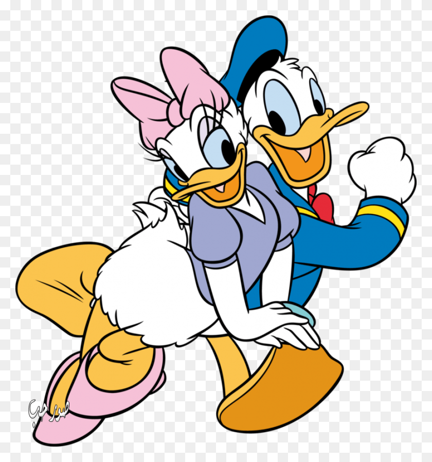 862x927 Descargar Png El Pato Donald Y Daisy El Pato Donald Ve Daisy, Comics, Libro, Persona Hd Png