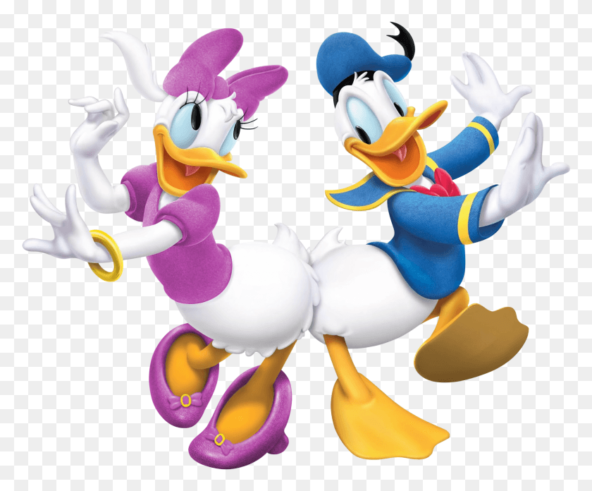 1847x1507 Donald Duck And Daisy Transparent Cartoon Image Mickey Mouse Clubhouse Donald And Daisy, Toy, Graphics HD PNG Download