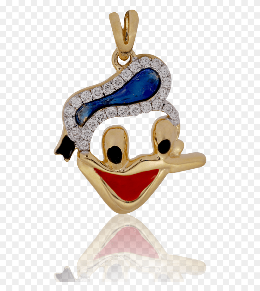 495x880 Donald Duck Enamel Gold Pendant Donald Duck Gold Pendant, Text, Animal, Bird HD PNG Download