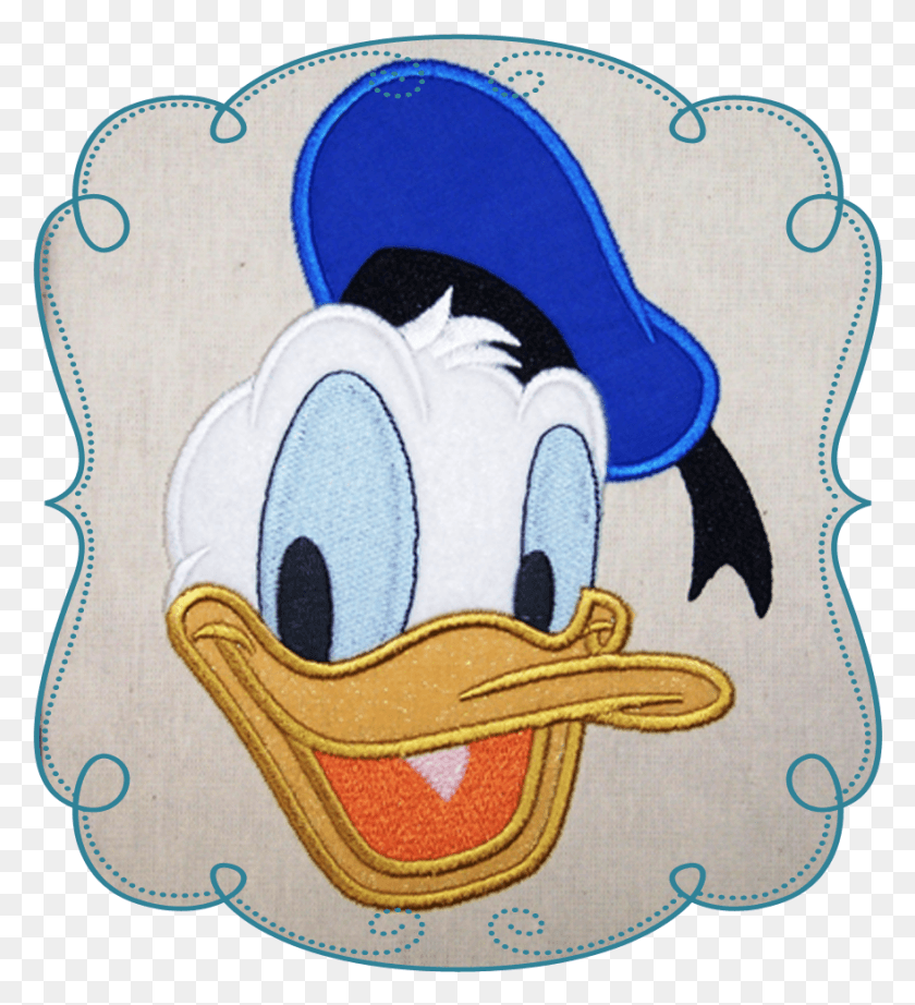 879x972 Donald Duck Face Applique Ronald Duck, Mat HD PNG Download