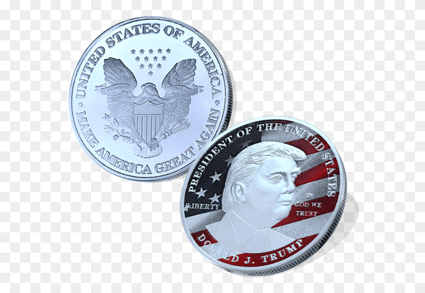 580x520 Donald Silver American Af Aaf Nation Trump Coin Silver, Money, Person, Human HD PNG Download