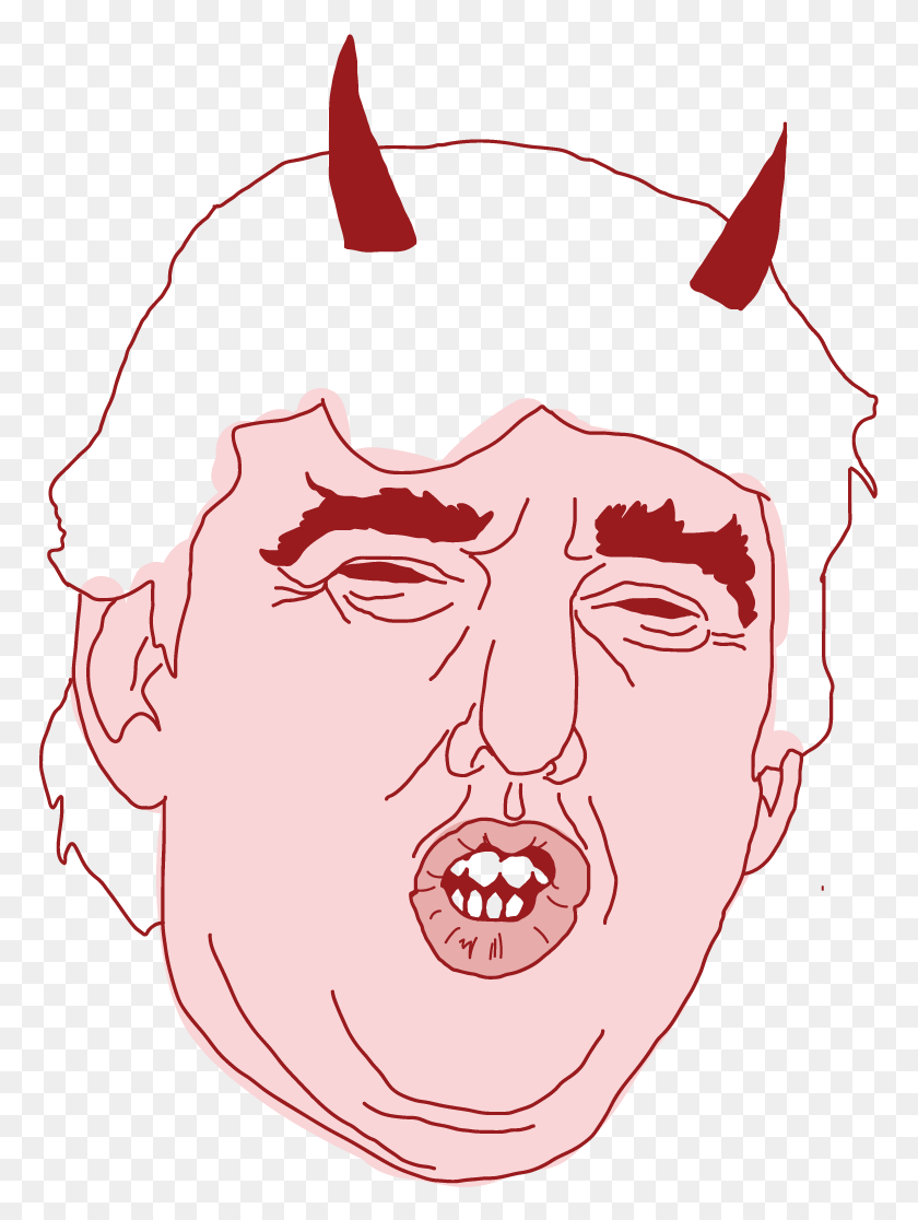 769x1056 Donald Trump Floating Head Illustration, Face, Teeth HD PNG Download