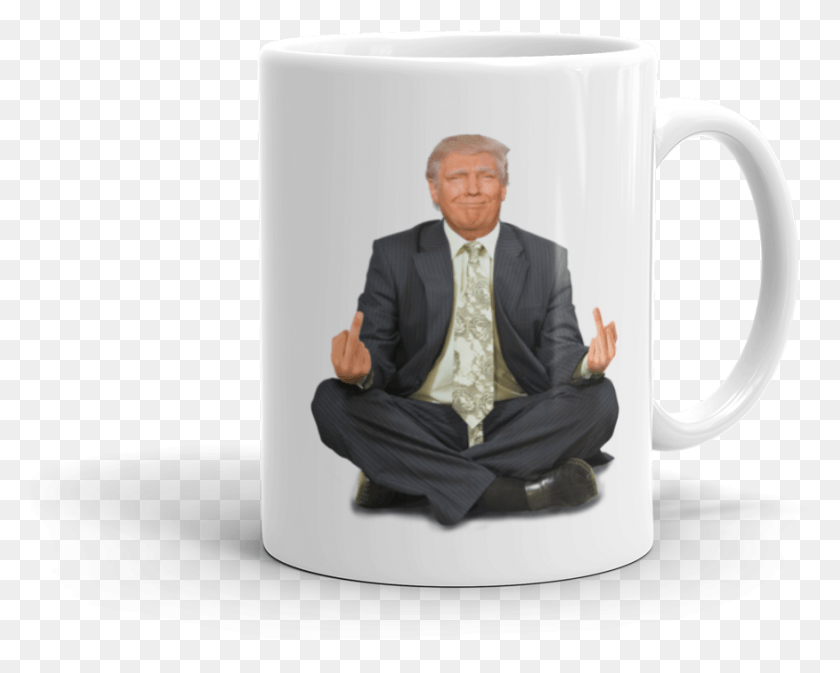 876x689 Donald Trump Meditation Coffee Mugs, Coffee Cup, Cup, Tie HD PNG Download