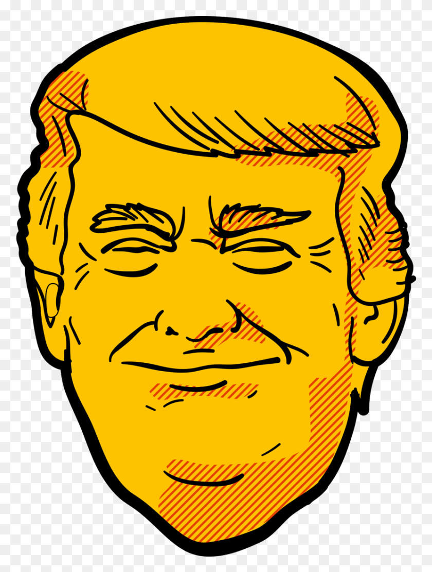 829x1120 Donald Trump Portrait, Head, Label, Text HD PNG Download
