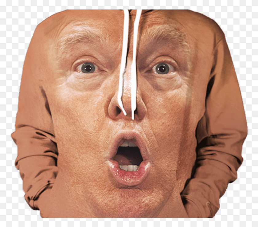 983x856 Donald Trump Shocked Face Hoodie All Over Print Apparel Donald Trump Kissing Kim Jong, Head, Person, Human HD PNG Download