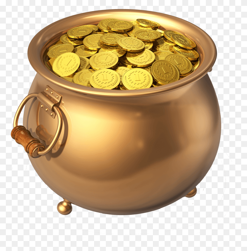 2575x2624 Donar Moneda De Oro En Una Olla Png