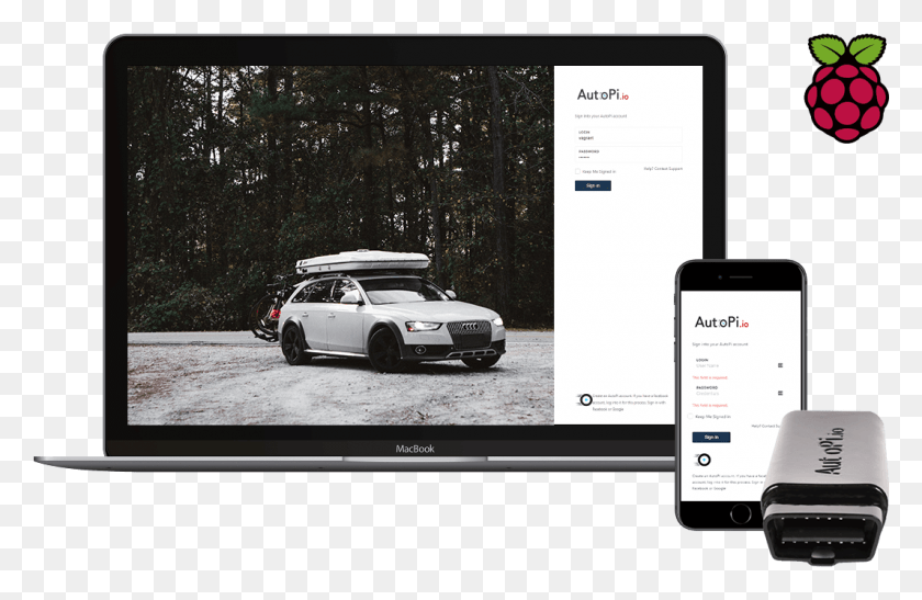 1066x666 Descargar Png Dongle Con Pantalla De Inicio De Sesión Raspberry Pi 4 Obd2 Bluetooth, Teléfono Móvil, Electrónica Hd Png